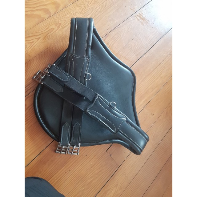 Bavette cuir noir 145 CM