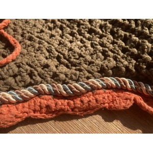 Bonnet kaki et orange