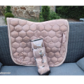 Ensemble dressage tapis + bandes showmaster vieux rose