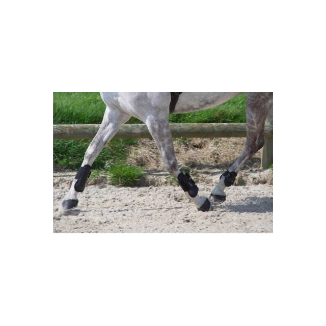 Guêtres ouvertes + protège-boulets équitation cheval Riding noir Fouganza