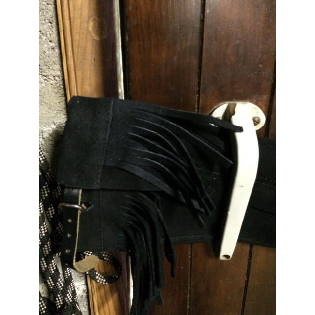 2 paires de minis chaps imitation WESTERN noirs