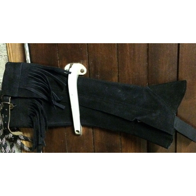 2 paires de minis chaps imitation WESTERN noirs