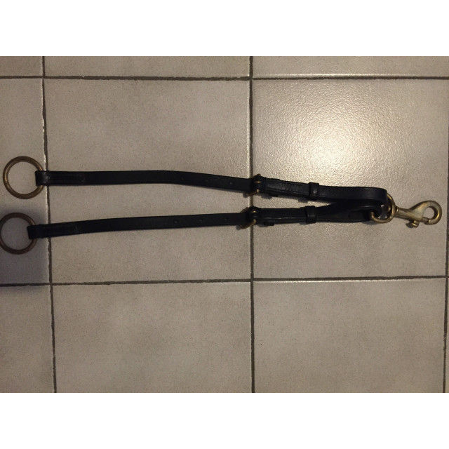 Fourche de martingale réglable en cuir noir