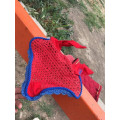 Bonnet rouge et bleu taille poney petit cheval