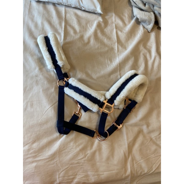 Licol avec moumoute bleu marine