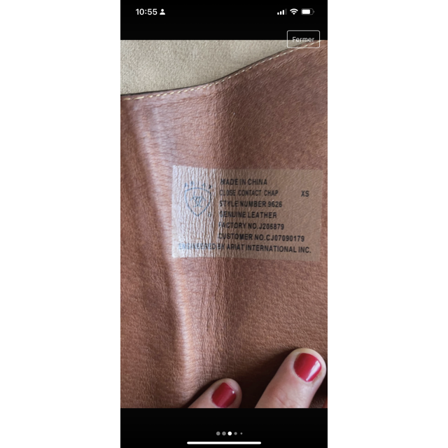 mini chaps ariat xs marron