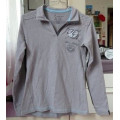 Polo à manches longues gris