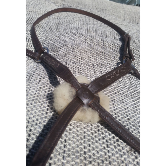 Muserolle Croisée cuir marron
