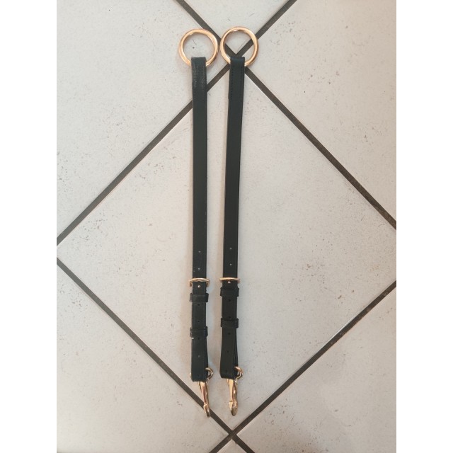 Attaches Martingale - Cuir noir / doré