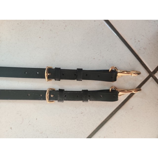 Attaches Martingale - Cuir noir / doré