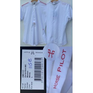 Horse pilot aerial shirt manche courte blanc femme