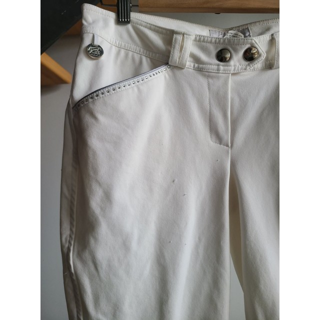 Pantalon hervé godignon blanc à strass