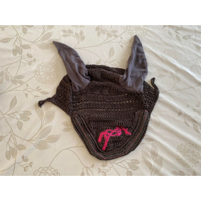 Bonnet Pénlope LEPREVOST gris et rose taille cob