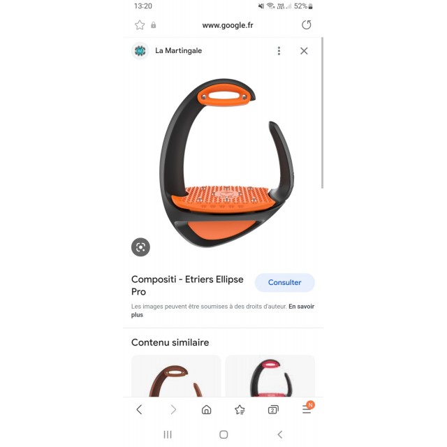 Étrier ellipse compositi orange