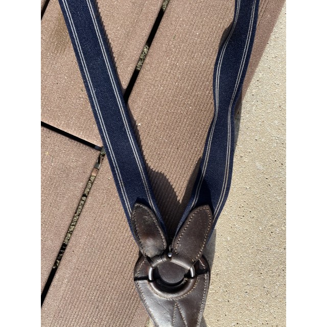 Collier de chasse bleu et marron
