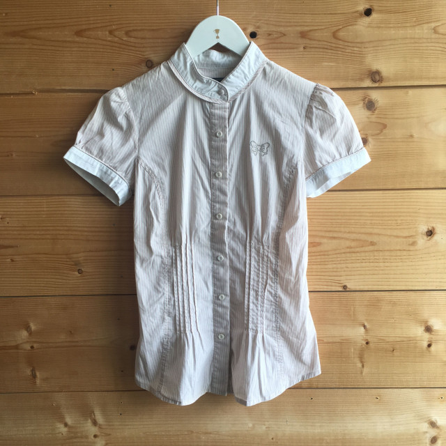 Chemise de concours rayée rose manches courtes Fixdesign XS