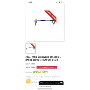 Cavalettis aluminium 40*40 neuf