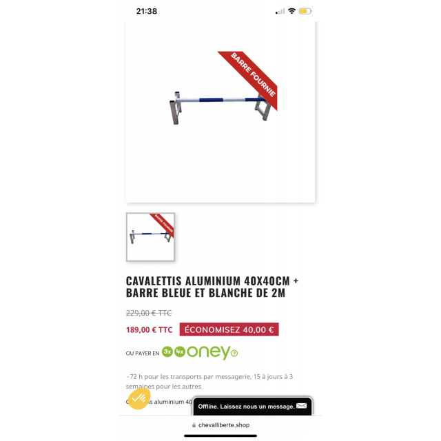 Cavalettis aluminium 40*40 neuf