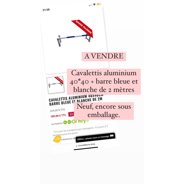 Cavalettis aluminium 40*40 neuf