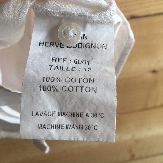 Chemise de concours sans manche Hervé Godignon 12ans blanc