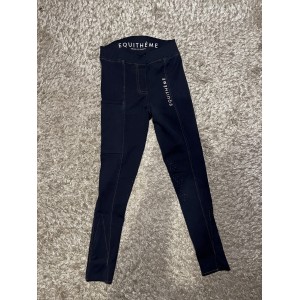 Pantalon d’équitation Equithème Pull-on Lola, taille 10 ans, denim (bleu marine)