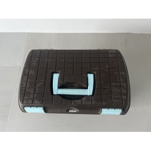 Malle de pansage marron et bleu fouganza