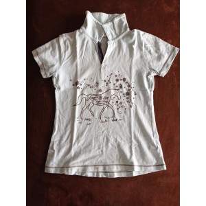 T-shirt bleu manches courtes