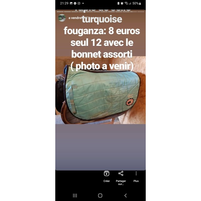 Tapis de selle bombe et protege boulets