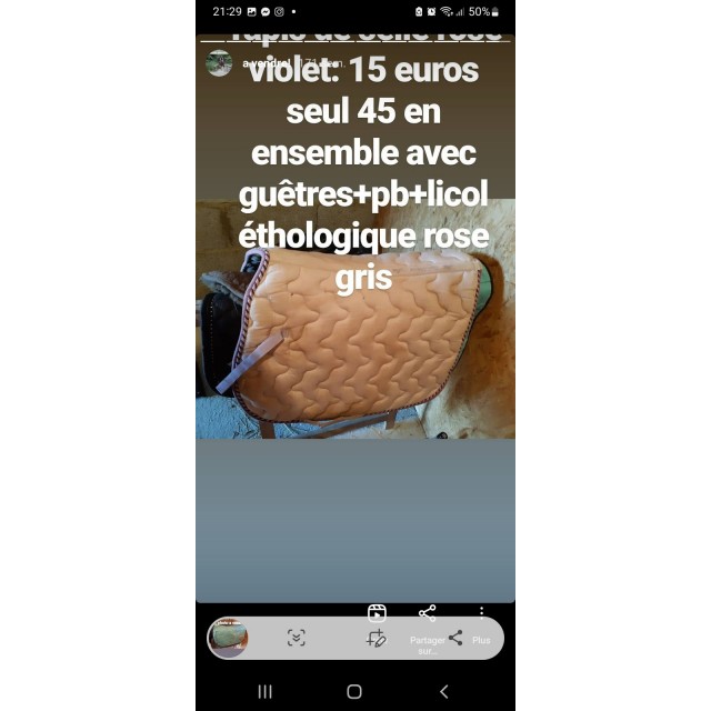 Tapis de selle bombe et protege boulets