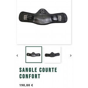 Sangle courte 60 cm en cuir noir forestier