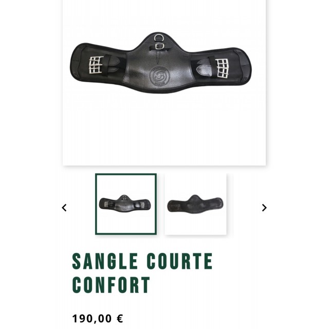 Sangle courte 60 cm en cuir noir forestier
