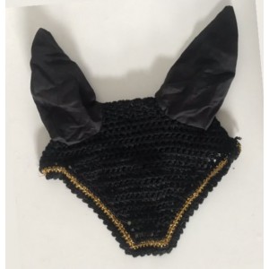 Bonnet noir liseré or taille cheval