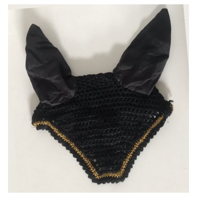 Bonnet noir liseré or taille cheval