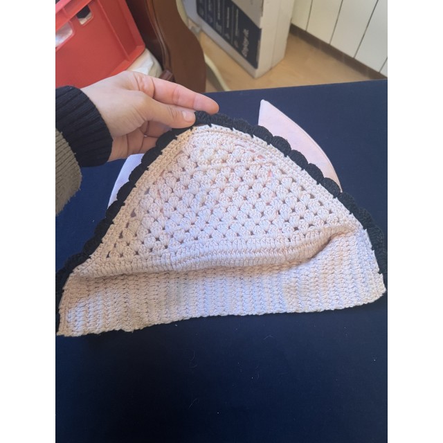 Bonnet HV POLO rose et noir taille cheval