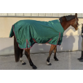 Couverture de box taille cheval verte et bordeaux
