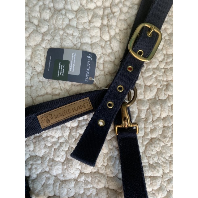 Licol Coton bio Halter Planet bleu marine