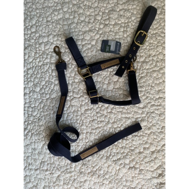 Licol Coton bio Halter Planet bleu marine