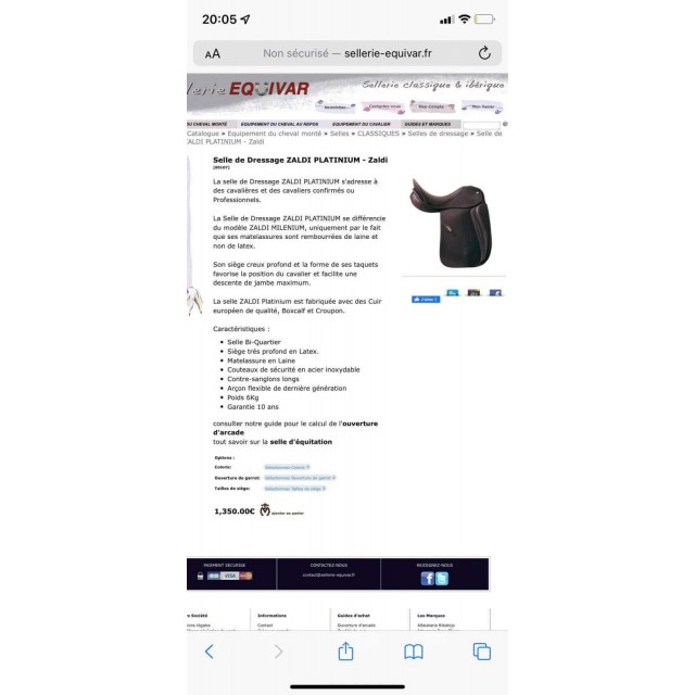 Selle Zaldi Platinum 17’