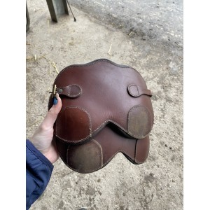 Protège-boulets cuir marron