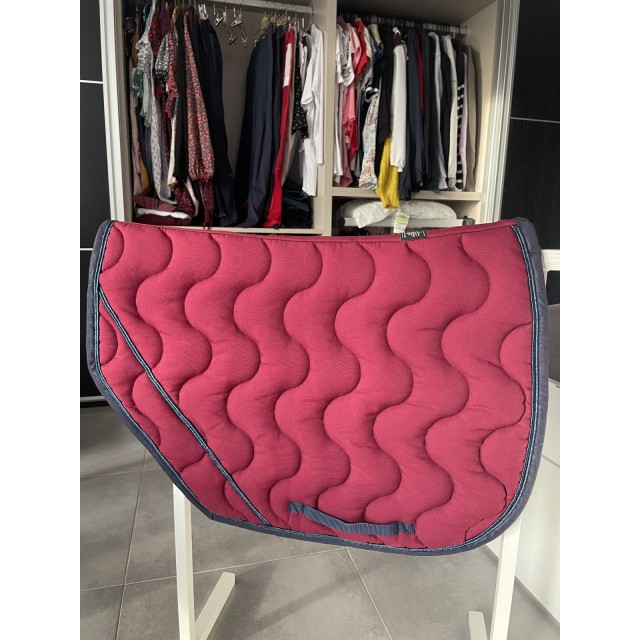 Tapis Paddock sport bordeaux liseré marine pailletté