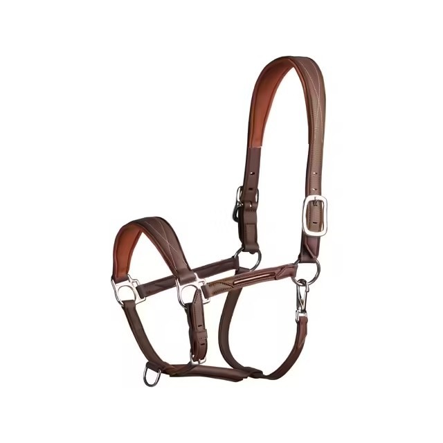 Licol marron en synthétique (effet cuir)