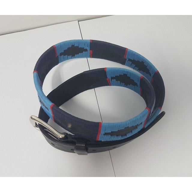 CEINTURE POLO PAMPEANO NOIRE ET BLEUE NEUVE T 90 CM