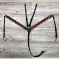 Collier de chasse + martingale  Bordeaux - Taille cheval / Cob