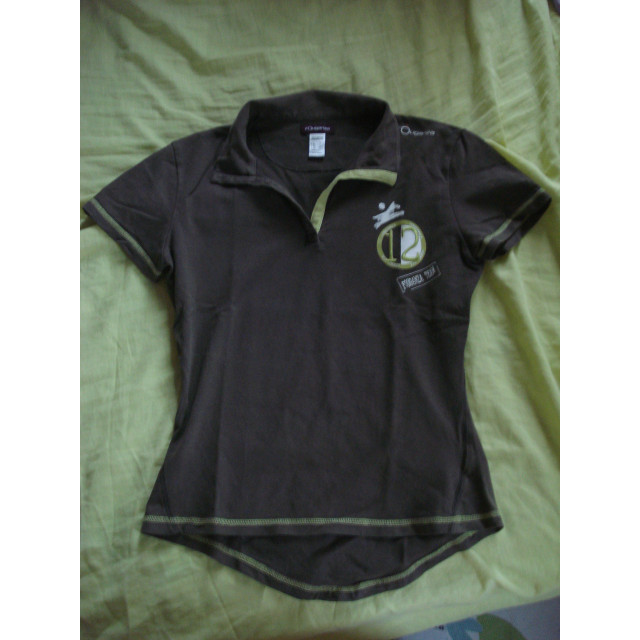 Polo marron/kaki Fouganza