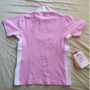 Polo de concours rose et blanc Opox