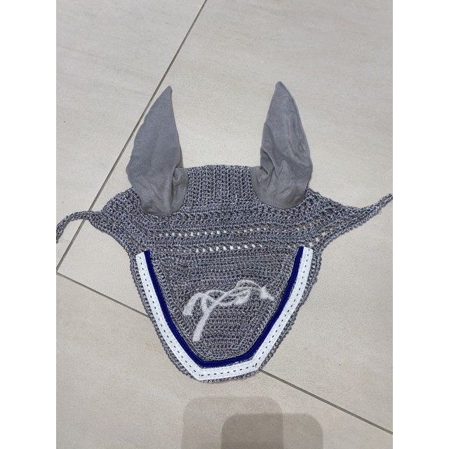 Ensemble tapis et bonnet pénélope gris et bleu roi