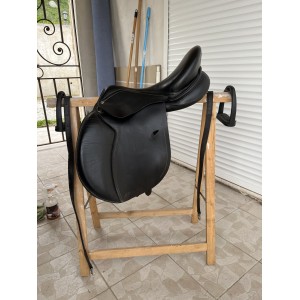 Selle Fouganza polyvalente en cuir noir