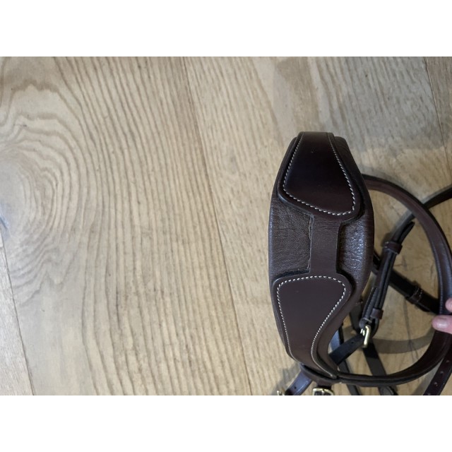 Bridon en cuir brun taille cheval