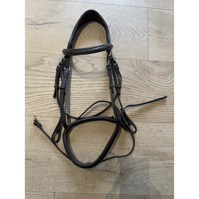 Bridon en cuir brun taille cheval