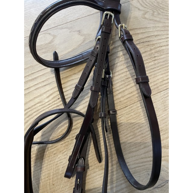 Bridon en cuir brun taille cheval